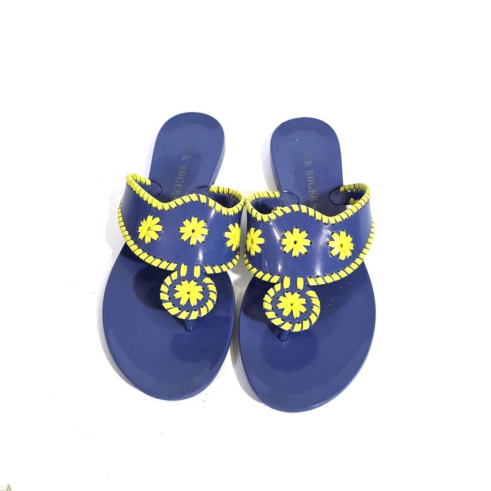 Jack Rogers Jelly Thong Sandals Blue sz 9